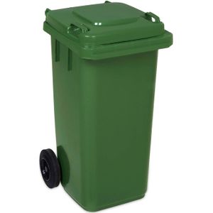 JESTIC Vuilnisbak afvalbak reststoffen ton 120L rustige massief rubberen wielen NIEUW (groen)