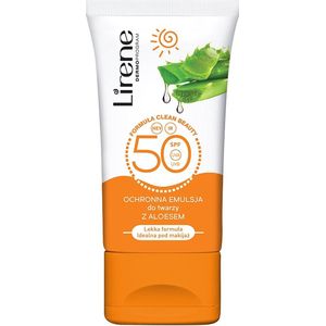 Lirene - Sun Care - Beschermende Emulsie voor Gezicht en Decolleté - Aloë Vera - SPF 50 - 50 ml