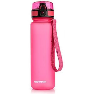 Drinkfles BPA-vrije Tritan - Sportfles voor Sport Fiets Gym Fitness Hardlopen Dwalen Wandelen - voor Kinderen naar School en Volwassenen naar Kantoor - Diverse Kleuren en Maten (500 ml, roze)