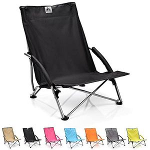 ligstoel inklapbaar perfect om te kamperen tour tuin balkon reis strandstoel opvouwbaar visstoel voor outdoor-activiteiten (Zwart, 55 x 66 x 51 cm)
