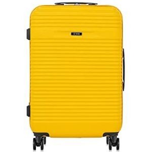 Ochnik Koffer | Harde koffer | Materiaal: ABS | Model: Walab-0040 | 4 wielen | Hoge kwaliteit, geel, M, harde hoes, Geel., Harde hoes