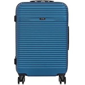 OCHNIK Koffer | hardshell koffer | materiaal: ABS | Model: WALAB-0040 | 4 wielen | hoge kwaliteit, Marineblau, Medium, Harde koffer