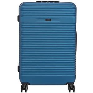 Ochnik koffer, koffer van hard materiaal: ABS-kunststof. Model: WALAB-0040, met 4 wielen, van hoge kwaliteit, Donkerblauw, Large