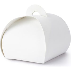 Cadeaudoosje Bonbon Wit - Bruiloft bedankje - 10x stuks - wit - 6 x 6 cm