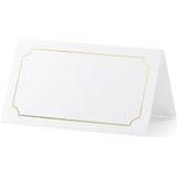 Naamkaartjes Wit Goud Lijst 9,5cm 10st