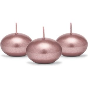 Drijfkaarse - Rose Goud - Drijvende Kaarsenschijf - Metallic - 4cm - 50st