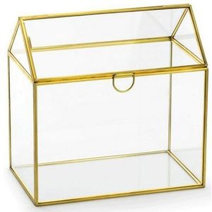 Glazen Enveloppendoos Goud 21xcm