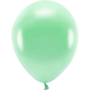 Partydeco - 10 Eco Ballonnen metallic mint - 30 cm