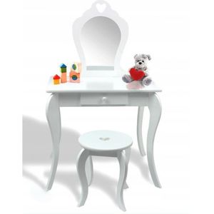 Schminktisch - Kinderschminktisch - Spiegel - Hocker - 108x71x39,5 cm