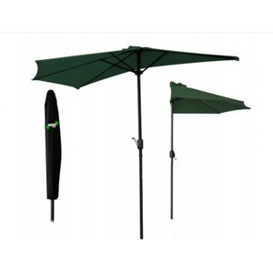 Gardenline - parasol - balkon parasol - halve parasol - ⌀2.7 m - groen