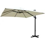 Zweefparasol - met voet en parasolhoes - 300x400cm - beige