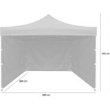 Partytent 3x3 m - zwart - waterdicht - met draagtas