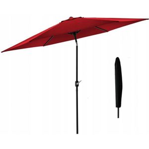 Parasol - tuinparasol - met hoes - rond - 300 cm - rood