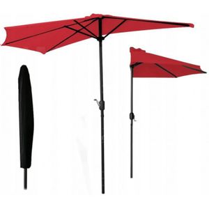 Gardenline - parasol - balkon parasol - halve parasol - ⌀27 m - rood