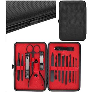 Manicure Set - Pedicure Set - Nagelknipper- 15-Delige RVS Nagel Verzorging Set - Nagelschaar - Etui - Epileer Pincet