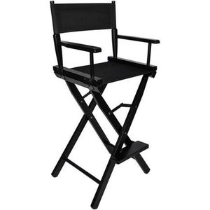Beautylushh professionele hoge make-up / regisseurs stoel verstelbaar aluminium 116 cm zwart