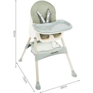 KRUZZEL Hoge stoel voor baby's verstelbare inklapbare tafel 5-punts riem 12060, kleur: groen