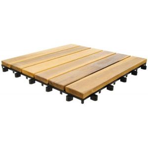 Terrastegels hout - Houten vlonders - Set van 9 kliktegels - 30x30cm - Hout