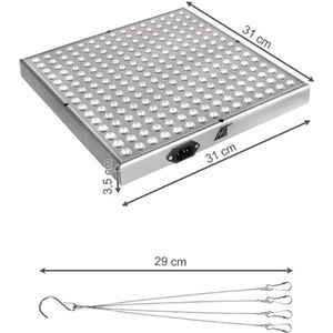 LED groeilamp - kweeklamp - full spectrum - groei & bloei - grow light - groeilamp full spectrum - 35 Watt - 31 x 31 cm - 225 LEDs