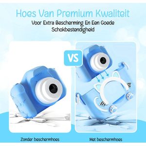 Kruzzel full HD digitale camera voor kinderen  - Met meegeleverde mini SD kaart - Camera kinderen - Blauw