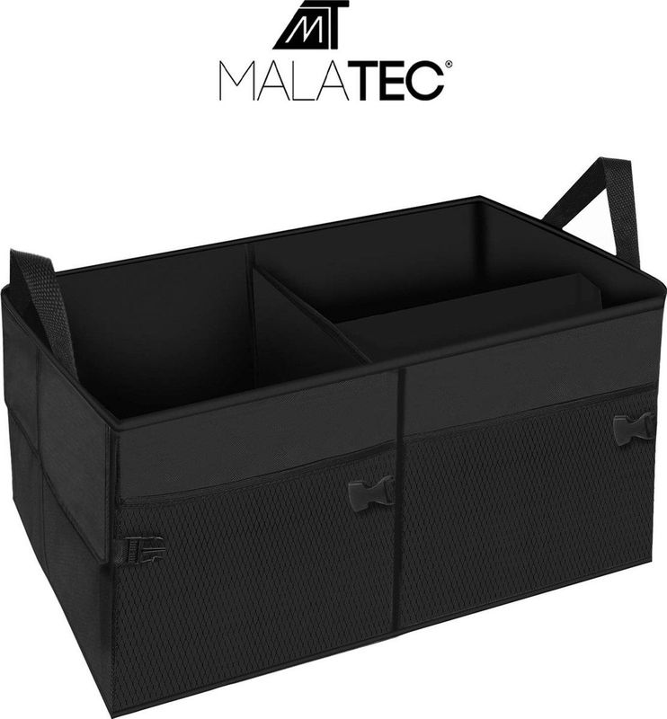 Malatec - Kofferbak Organizer Auto - 3 Sorteervakken - Kofferbak-Tas - Opvouwbare Opbergtas - Zwart
