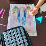 Diamond Painting Opbergdoos – Sorteerdoos met 60 Schroefdop Potjes met Stickers