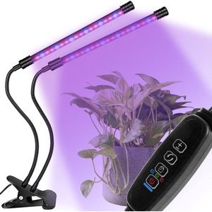 Kweeklamp LED 20 LED (13 Rood/7 Blauw) - 2 Stuks - USB- Groeilamp - Kweeklamp - Rood 630nm / Blauw 472nm - Groei & Bloei - Grow light - 3 licht modi - Timer