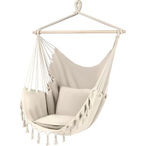 Gardlov Beige Braziliaanse Hangstoel met Kussens - Luxe Ontspanning in Uw Tuin