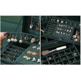 Soulima - Sieradenkist - Groen - Suède - Incl. Sleutel - 11 x 24 x 17 cm - Organizer