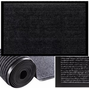 Ruhhy Deurmat 60X90 cm - Antislip en Veilig - Perfect voor Binnen en Buiten - Grijs Zwart
