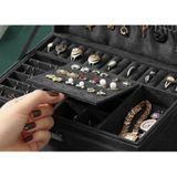 Soulima - Sieradenkoffer - Elegant - Ruim - Stof/Kunststof/Hout/Metaal