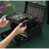 Soulima - Sieradenkoffer - Elegant - Ruim - Stof/Kunststof/Hout/Metaal