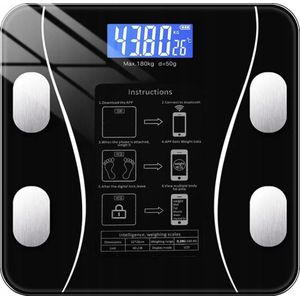 Ruhhy Analytische Badkamerweegschaal LCD - Volg Uw Gezondheid Precies - Max 180 kg