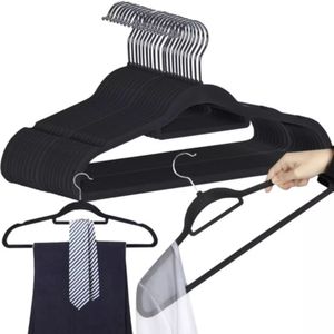 Ruhhy - Kledinghangers - 20 Stuks - Zwart - Velvet