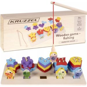 KRUZZEL Magnetisch visspel houten puzzel sorter Montessori educatief speelgoed 22565