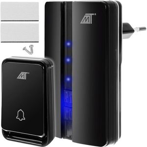 Malatec Draadloze Deurbel Zwart - Aanpasbaar en Weerbestendig