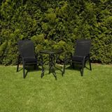 Balkon set - tuinset - 2 persoons - metaal - zwart