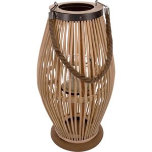 Gardlov bamboe rotan lantaarn groot - Sfeervolle 40 cm lantaarn voor binnen en buiten
