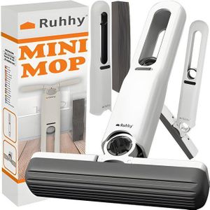 Multifunctionele Mini Mop - Met 2 Opzetstukken - Dweilsysteem - Mini Dweil - Raamwisser - Vloertrekker - Vloerwisser