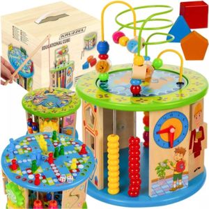 Houten Educatieve Kubus 11-in-1 - Speel en Leer met Plezier
