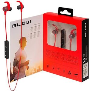 BLOW Sport-Fit Draadloze In-ear Headset Bluetooth Zwart/Rood
