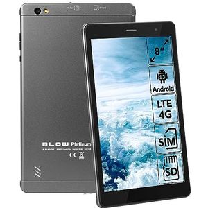 Blow Tablet PlatinumTAB8 4G IPS 2GB/32GB ANDROID 11 quad core (4G, 8", 32 GB, Donkergrijs), Tablet, Grijs