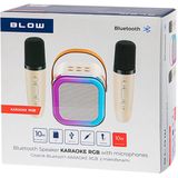 Blow - Karaoke RGB - Bluetooth Speaker - Wit - Oplaadbare Batterij - 2u