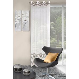 Eurofirany, gordijn met ogen Evi, zilver, 140x250 gordijn, 100% polyester, 0,02 x 140 x 250 cm