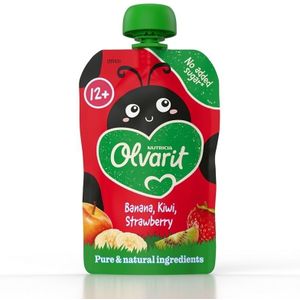 Olvarit Knijpzakje 12m+ Aardbei, Banaan, Kiwi 100