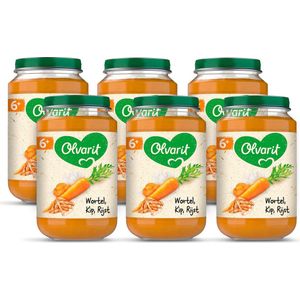 Olvarit Babymaaltijd 6+ Maanden - Wortel Kip Rijst - 6 x 200g