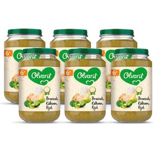 Olvarit Babymaaltijd 6+ Maanden Broccoli Kalkoen Rijst 6x200g