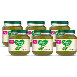 Olvarit Babymaaltijd 4+ Maanden – Doperwten – 6 x 125g