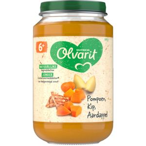 Olvarit Babymaaltijd 6+ Maanden – Pompoen Kip Aardappel – 6 x 200g