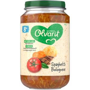 Olvarit Babymaaltijd 8+ Maanden – Spaghetti Bolognese – 6 x 200g